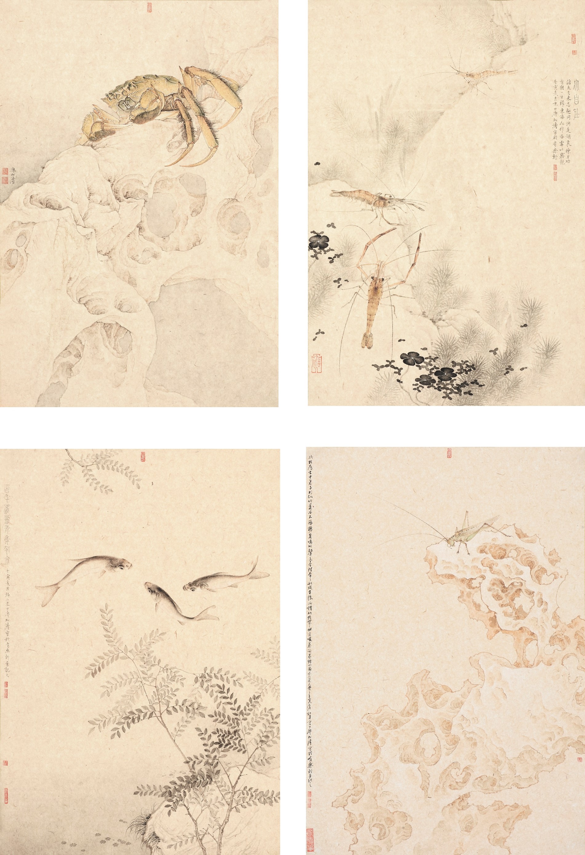 <h2>鱼虫虾蟹</h2><p>作者：廖松涛</p><p>创作年代：2022年</p><p>规格：32cm×22cm×4</p><p>品类：半熟硬卡镜片</p>